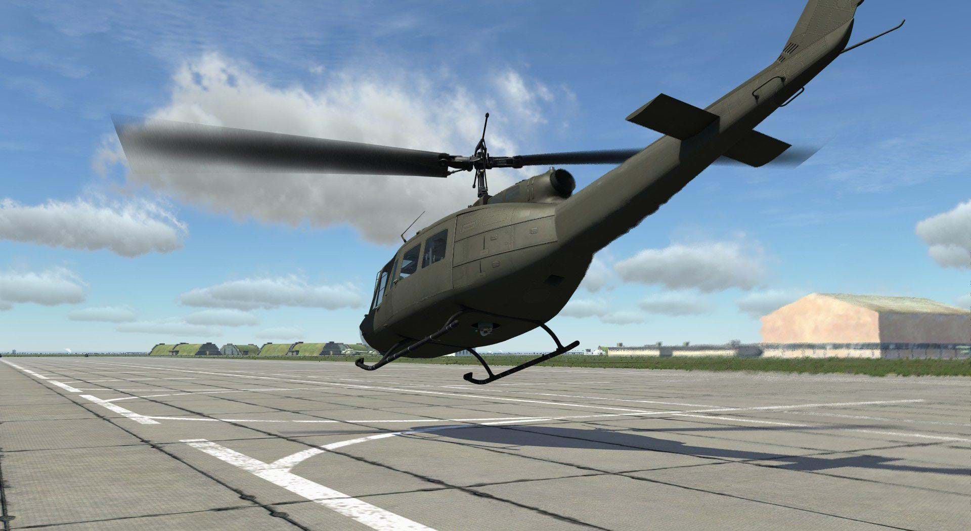 DCS UH-1H taking off