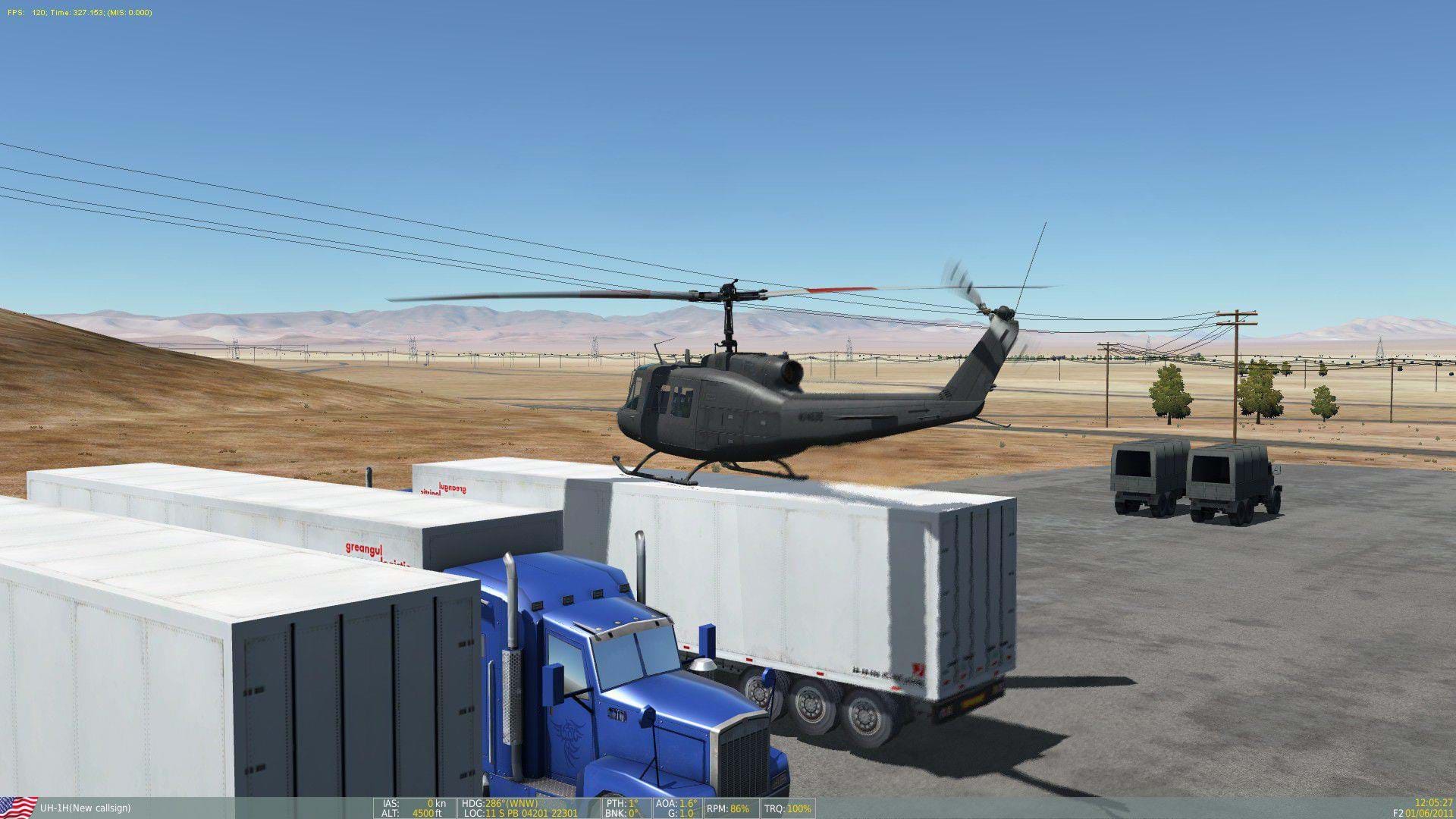 DCS Nevada Desert - truck landing