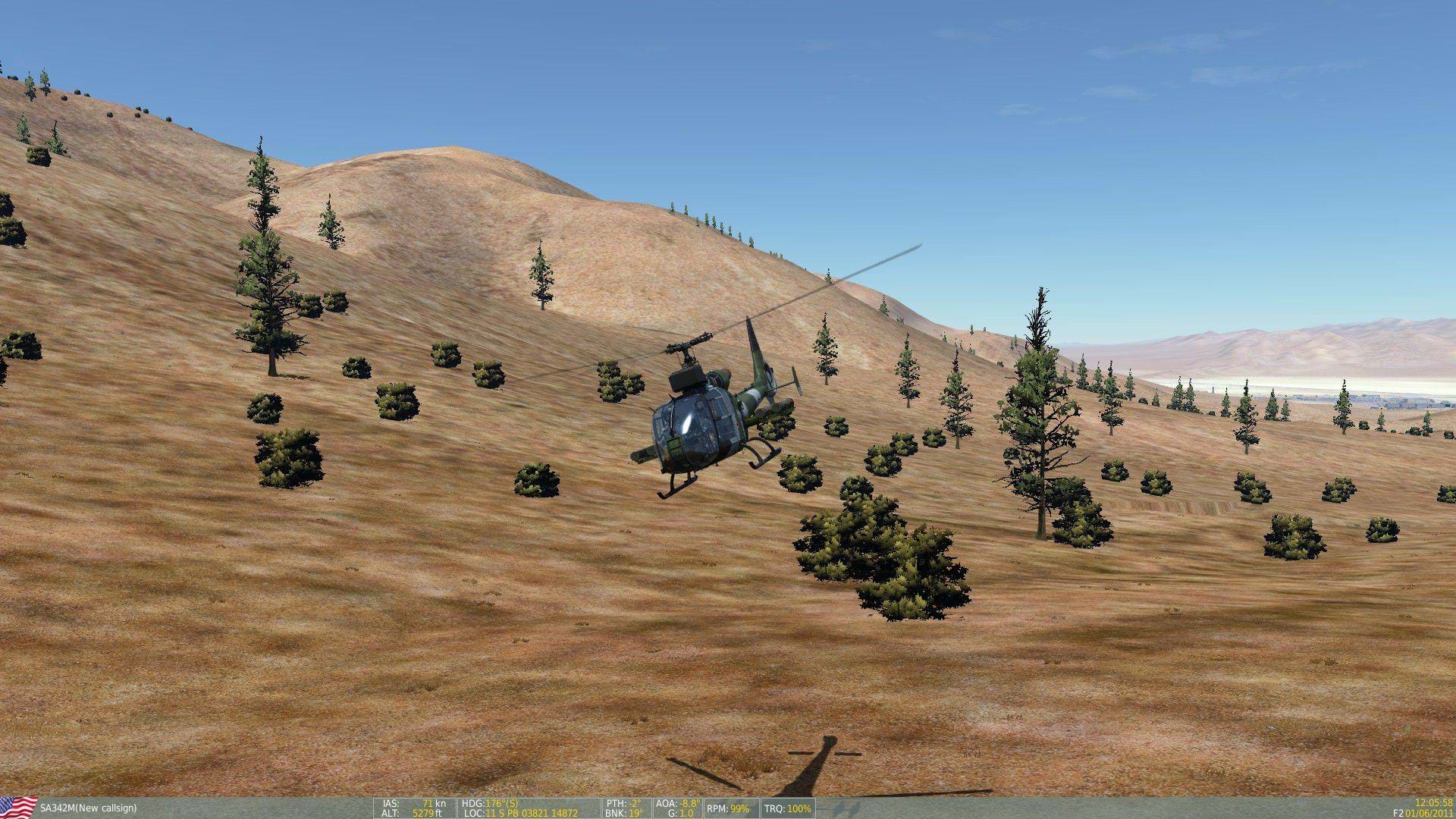 SA342 Gazelle for DCS - contour flight