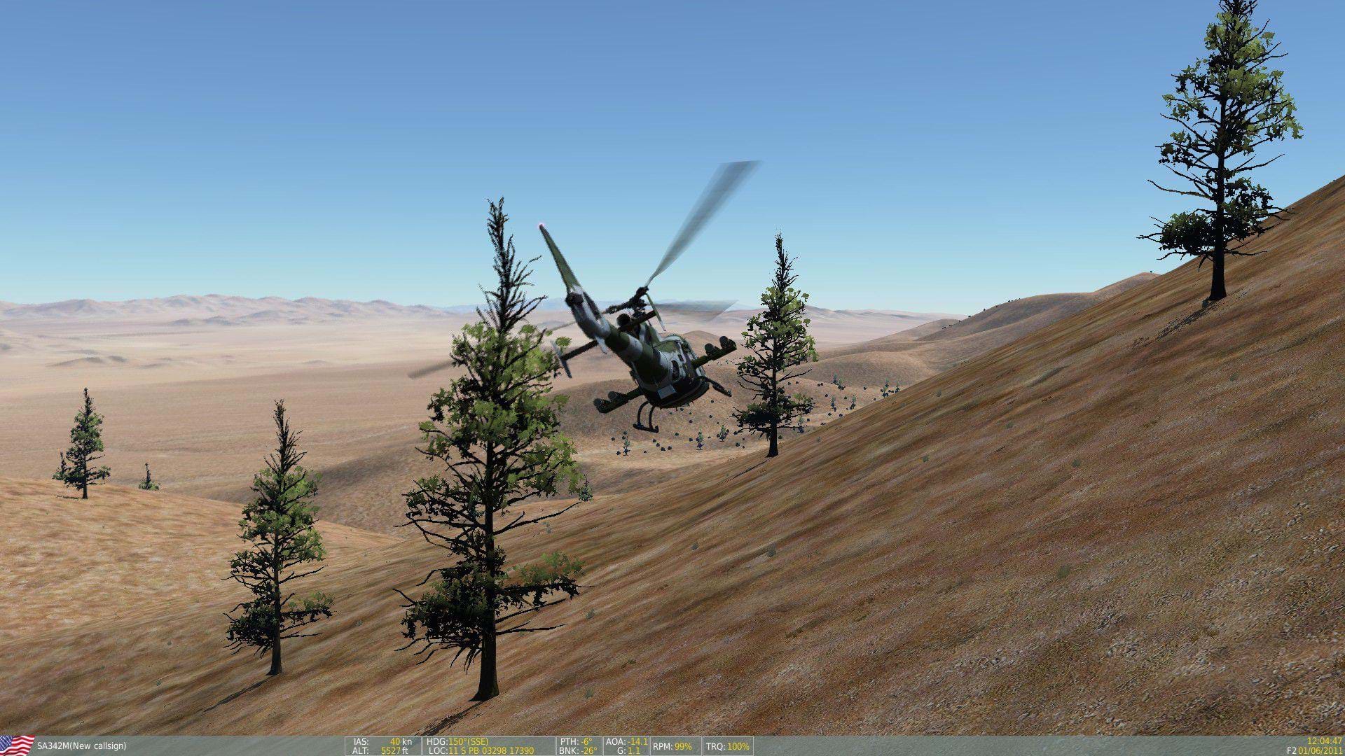 SA342 Gazelle for DCS - contour flight