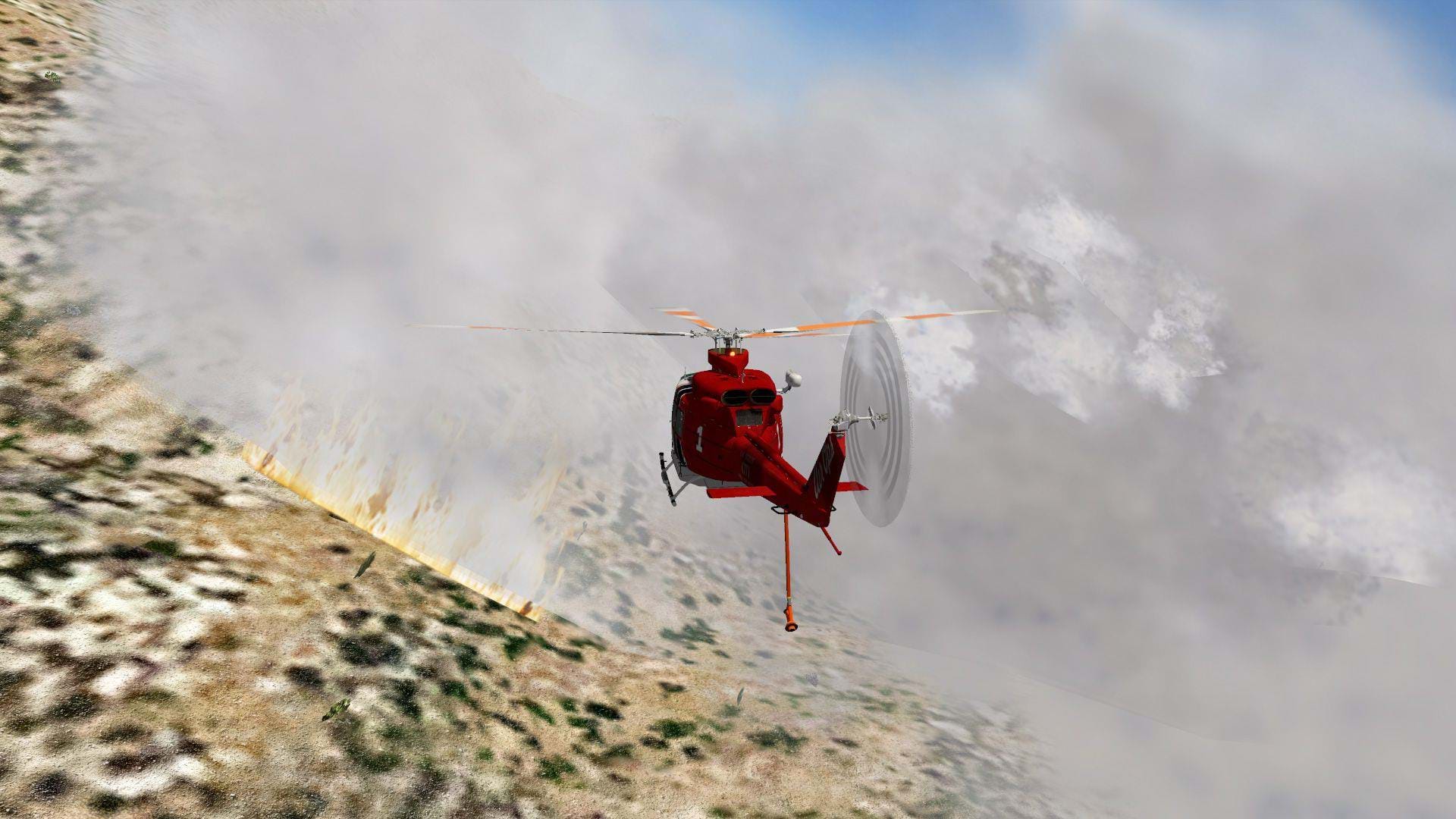 X-Trident Bell 412 for X-Plane - bush fire