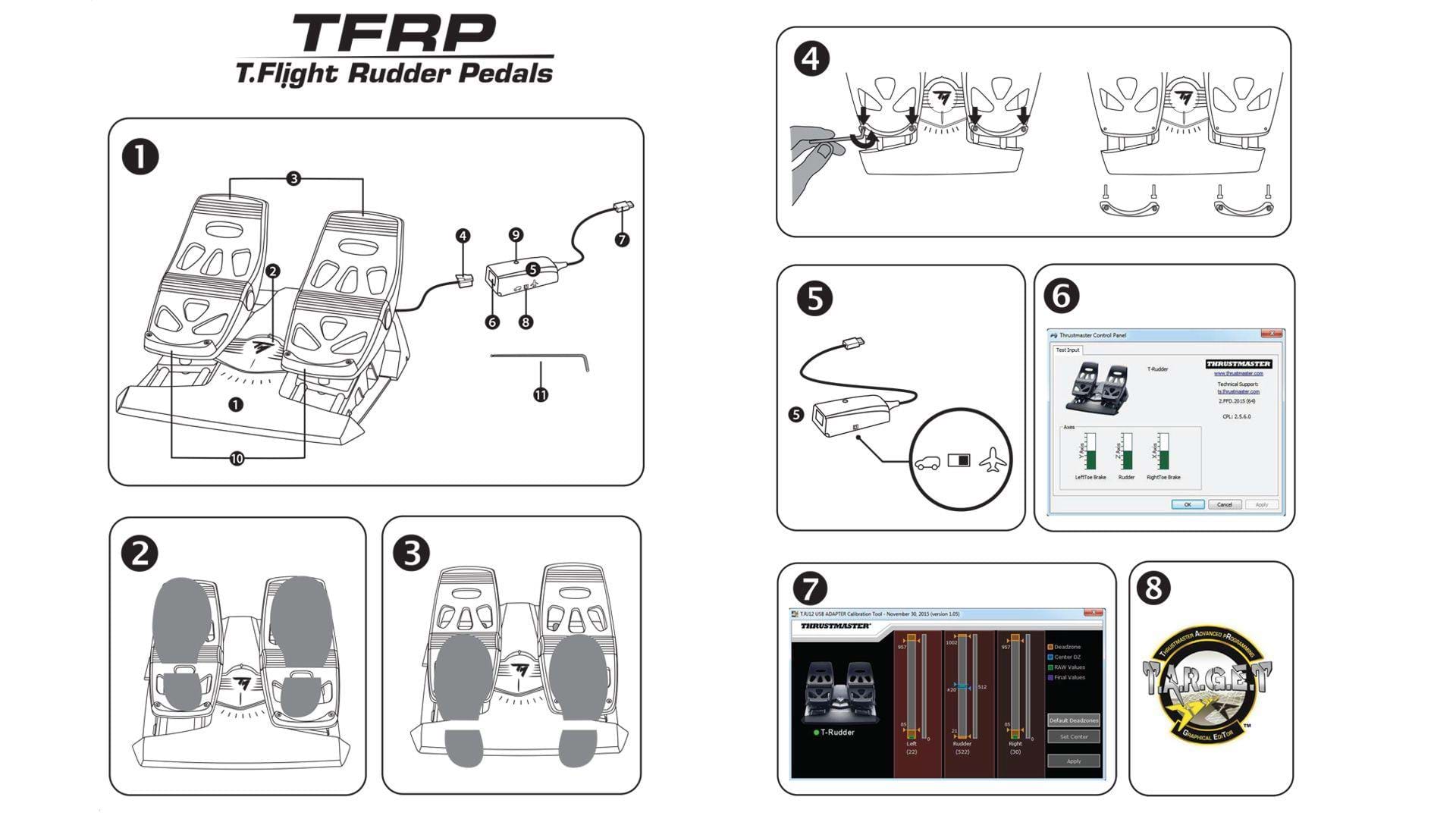 Thrustmaster TRFP Rudder Pedals - heel rest removal manual