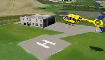 PHLV-Rescue-Sceneries released the Christoph Westfalen air rescue center for X-Plane