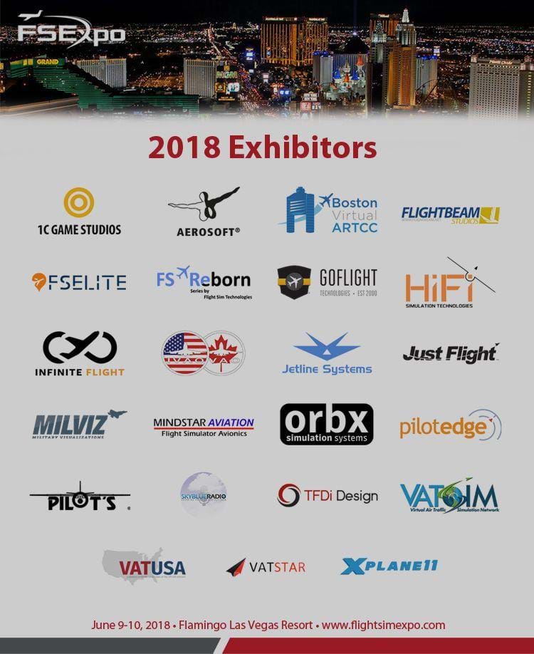 FlightSimExpo 2018 has over 20 confirmed exhibitors