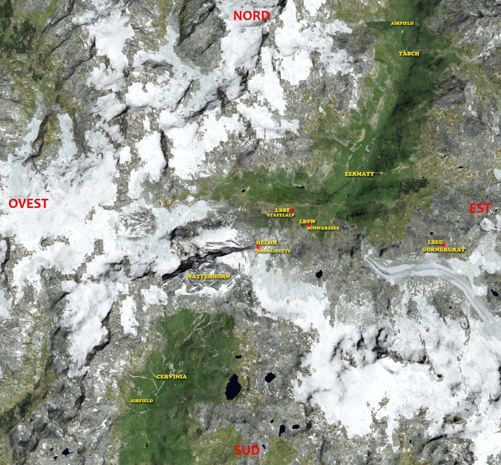 Frank Dainese's Matterhorn for X-Plane - general map