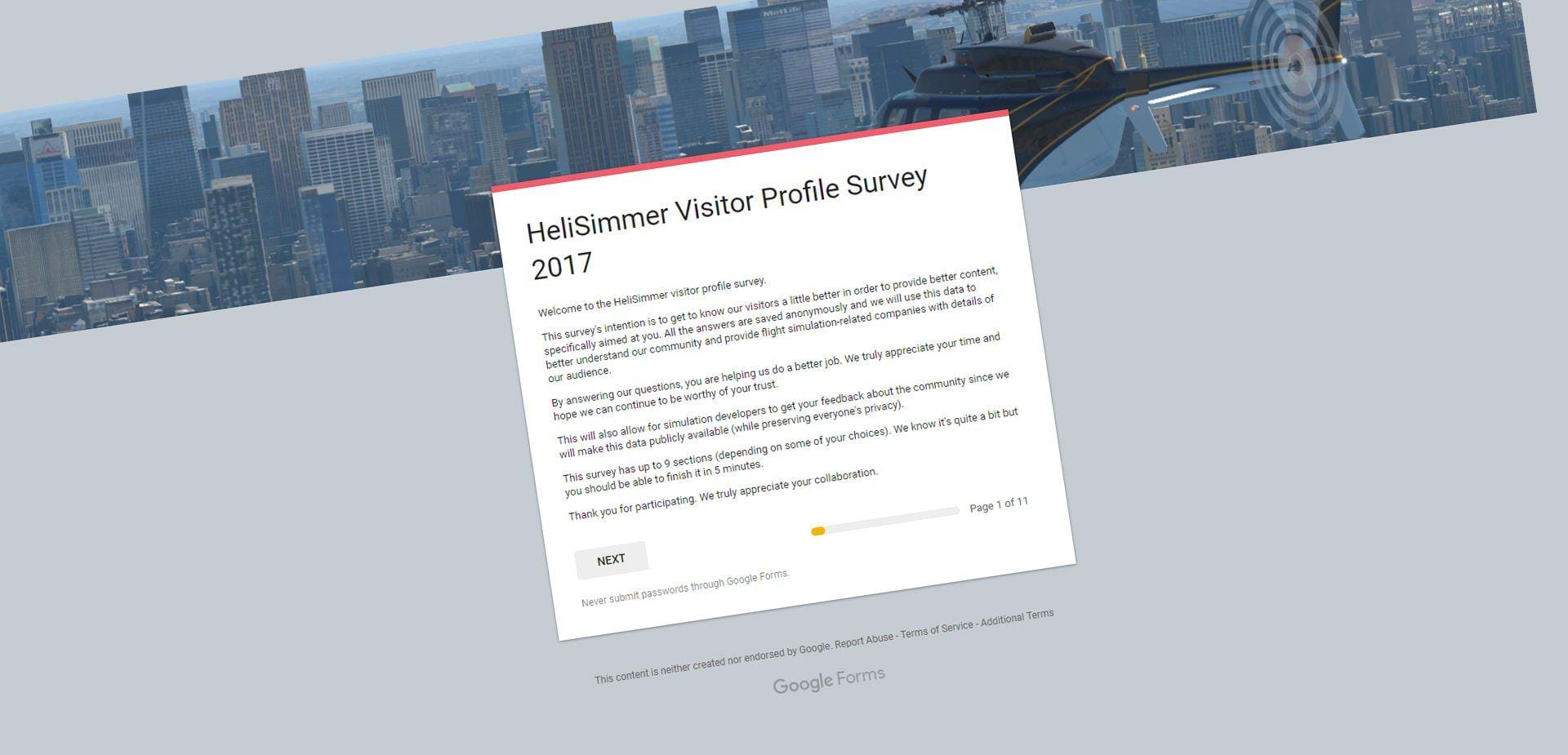 HeliSimmer visitor survey 2017
