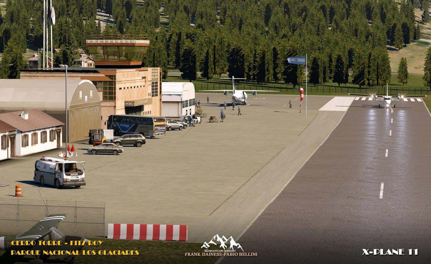 Frank Dainese and Fabio Bellini released Cerro Torre - Los Glaciares 3D for X-Plane