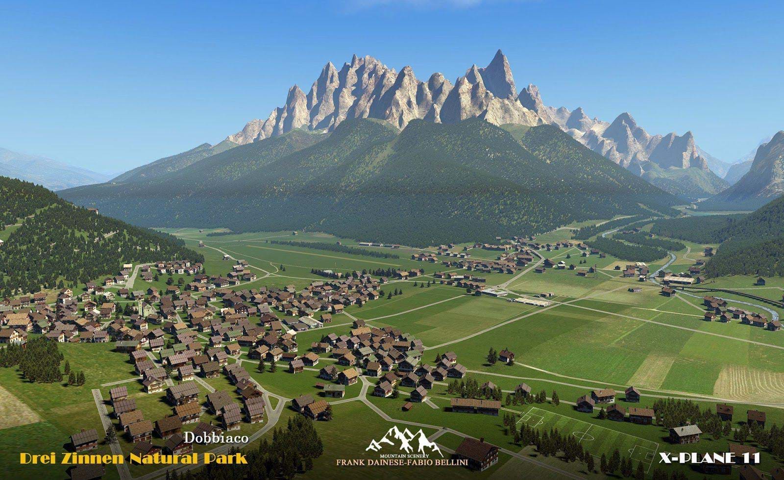 Frank Dainese and Fabio Bellini's next project: Drei Zinnen Natural Park for X-Plane