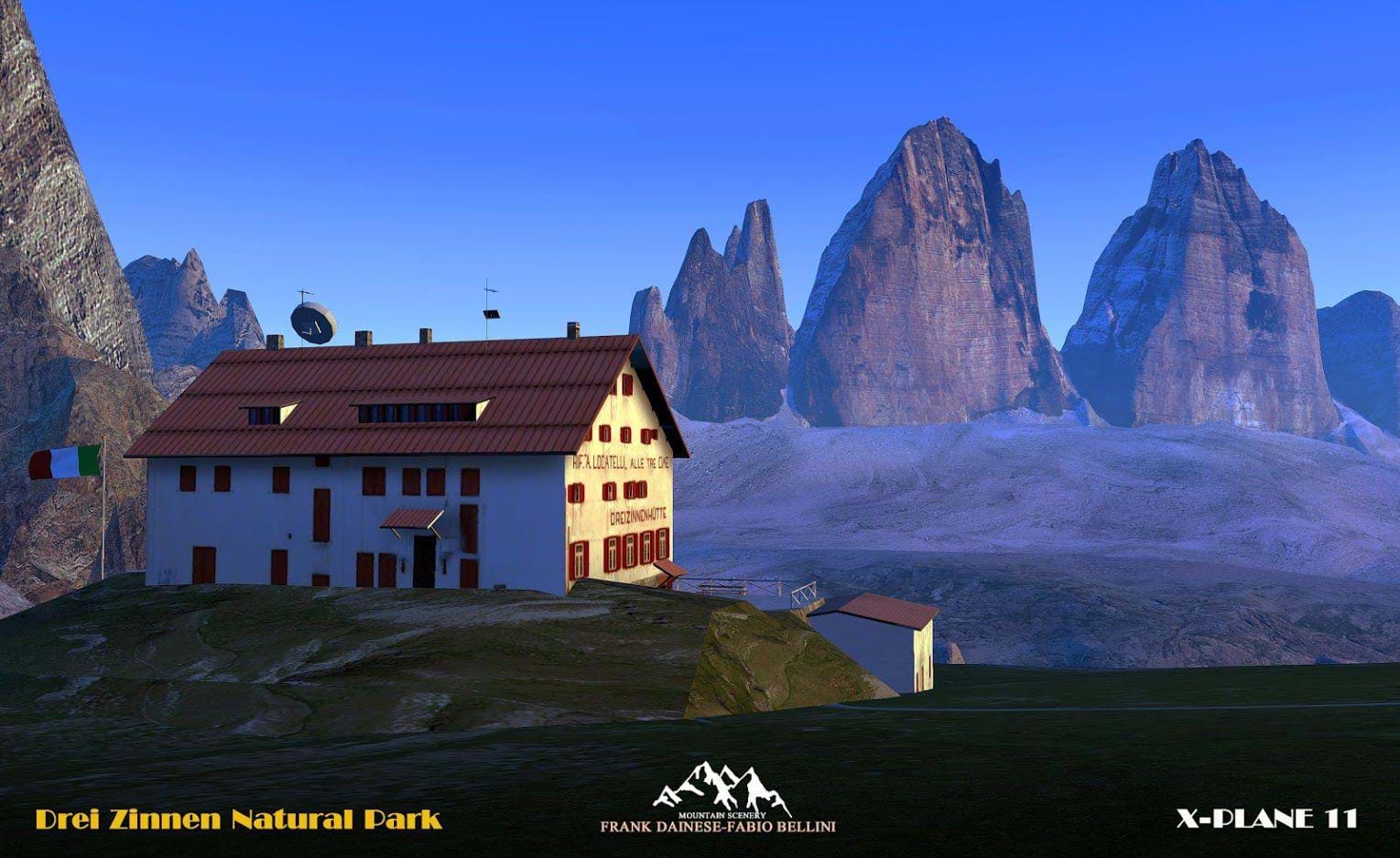 Frank Dainese and Fabio Bellini Dolomites 3D - Drei Zinnen Park for X-Plane