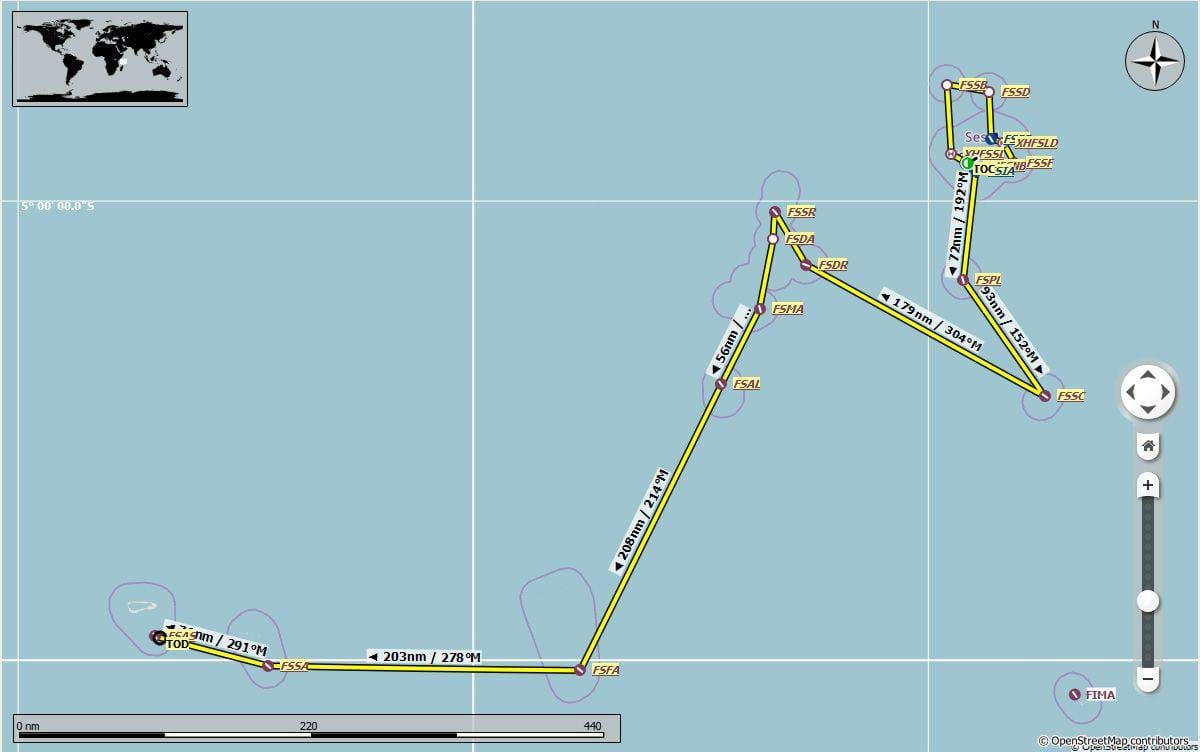 Maps2XPlane Seychelles XP for X-Plane - route