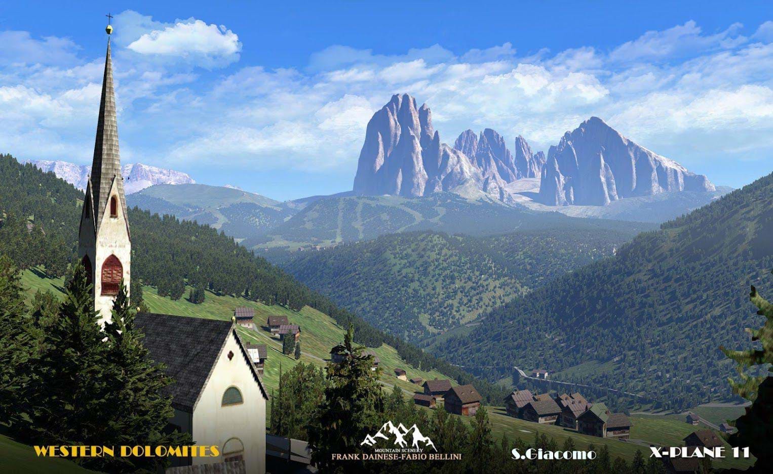 Frank Dainese and Fabio Bellini Dolomites 3D - Val Gardena for X-Plane