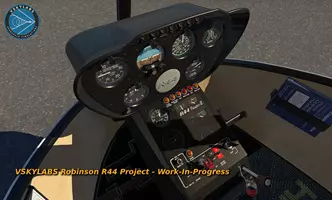 VSKYLABS R44 cockpit screenshots, announces R22 and R44 release dates