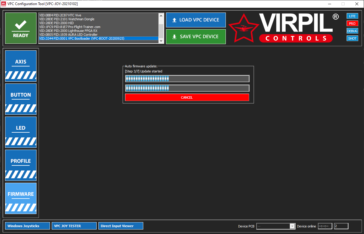 VIRPIL - VPC Configuration Tool - Firmware Update