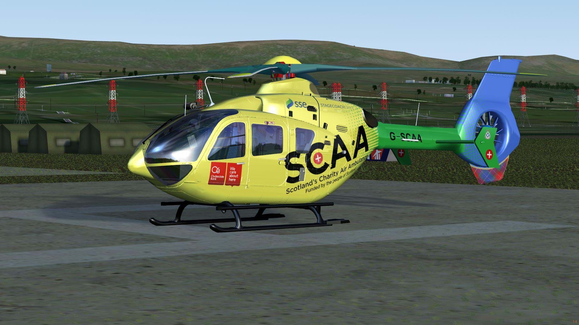 Donationware EC-135 Scottish Charity Air Ambulance livery for FlightGear