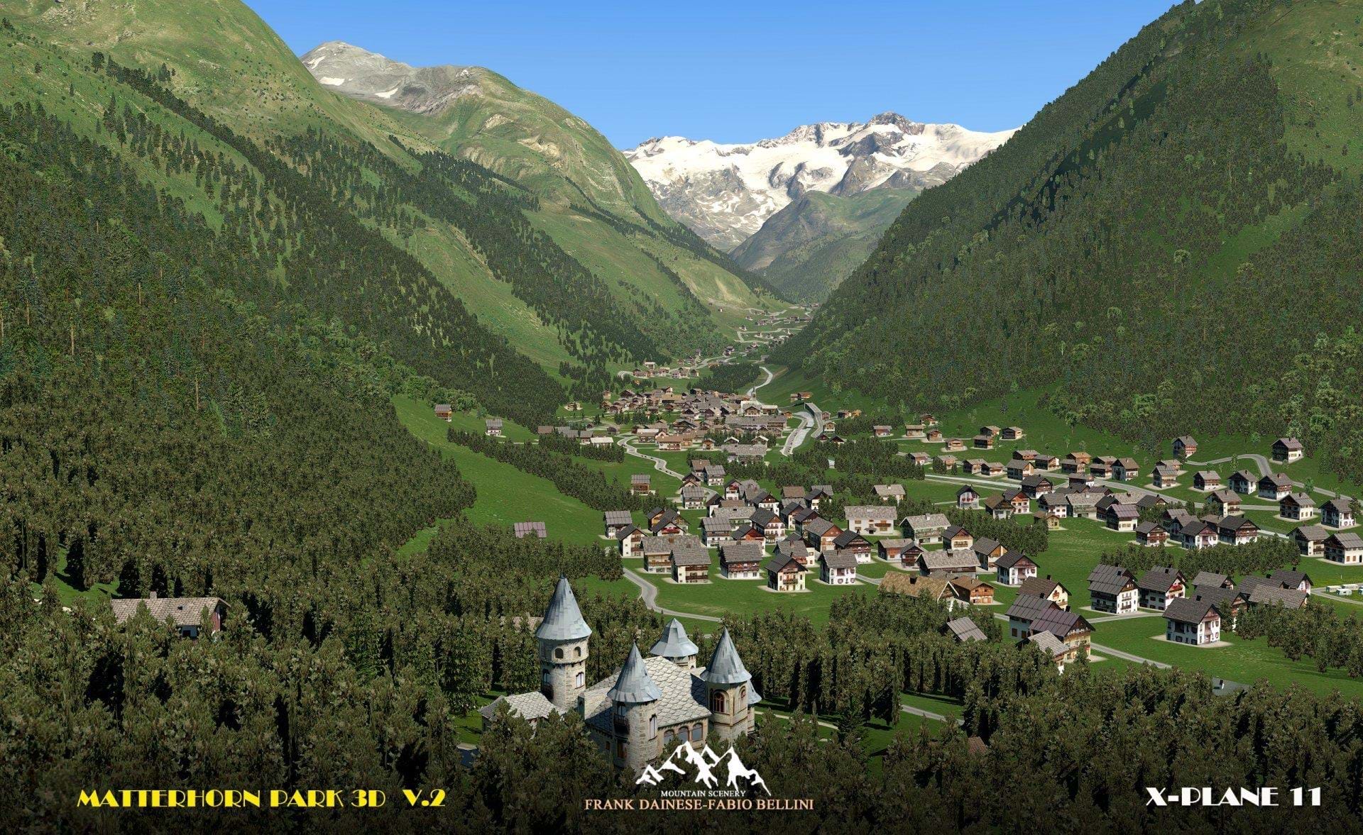Frank Dainese and Fabio Bellini Val D’Aosta North/South + Matterhorn Park 2.0 for X-Plane