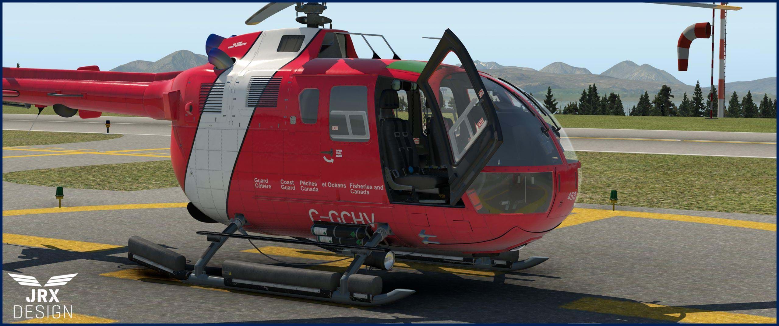 JRX Design released the Bo 105 DBS-4 for X-Plane