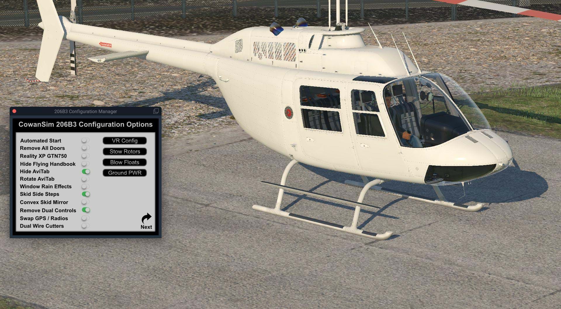 Cowan Simulation Bell 206B3 JetRanger for X-Plane - Mission Equipment