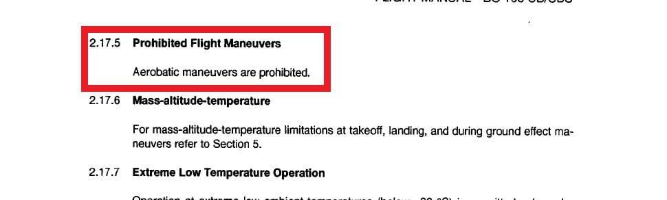 Prohibited Flight Maneuvers