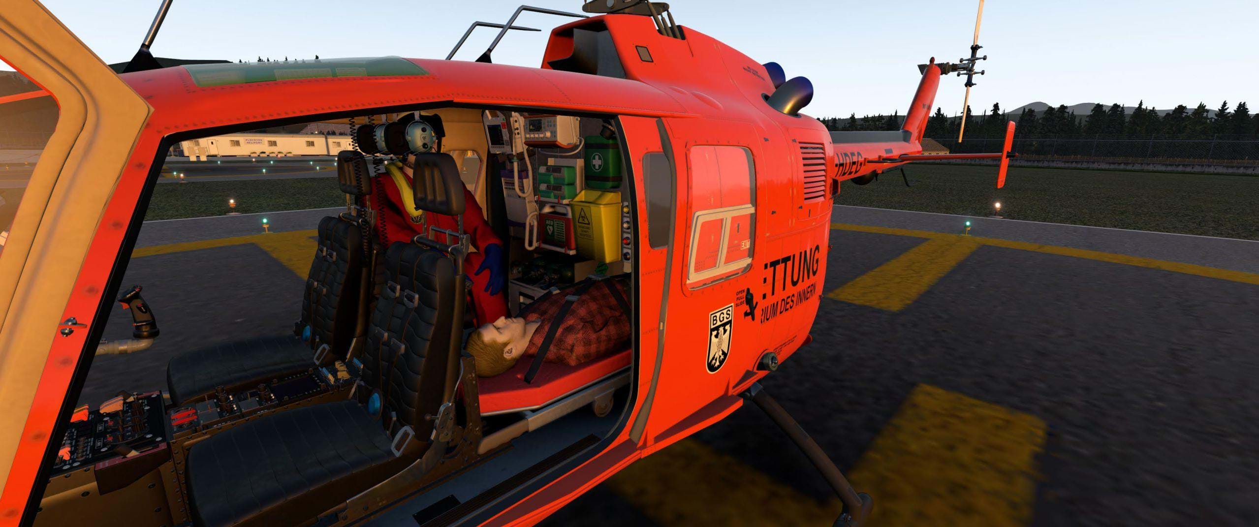 JRX Design Bo-105 for X-Plane updated with EMS version