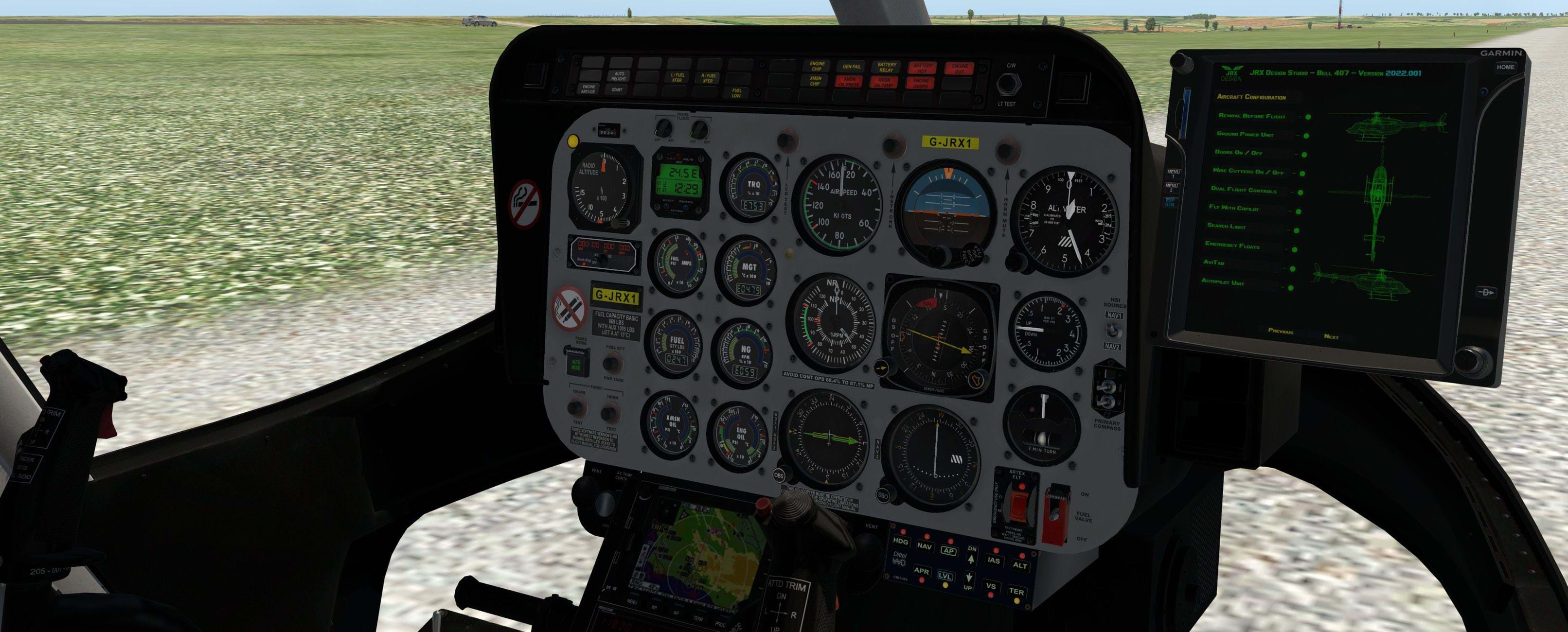 JRX Bell 407 for X-Plane - Panel
