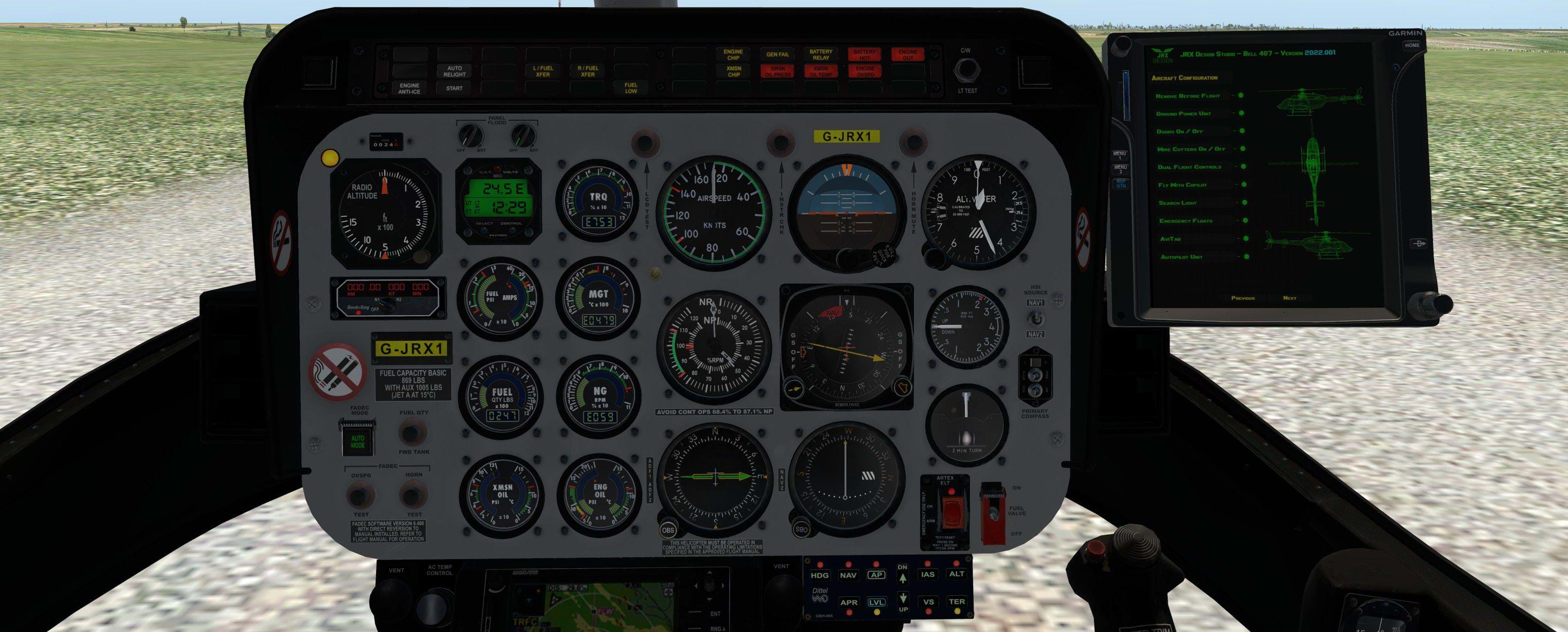 JRX Bell 407 for X-Plane - Panel