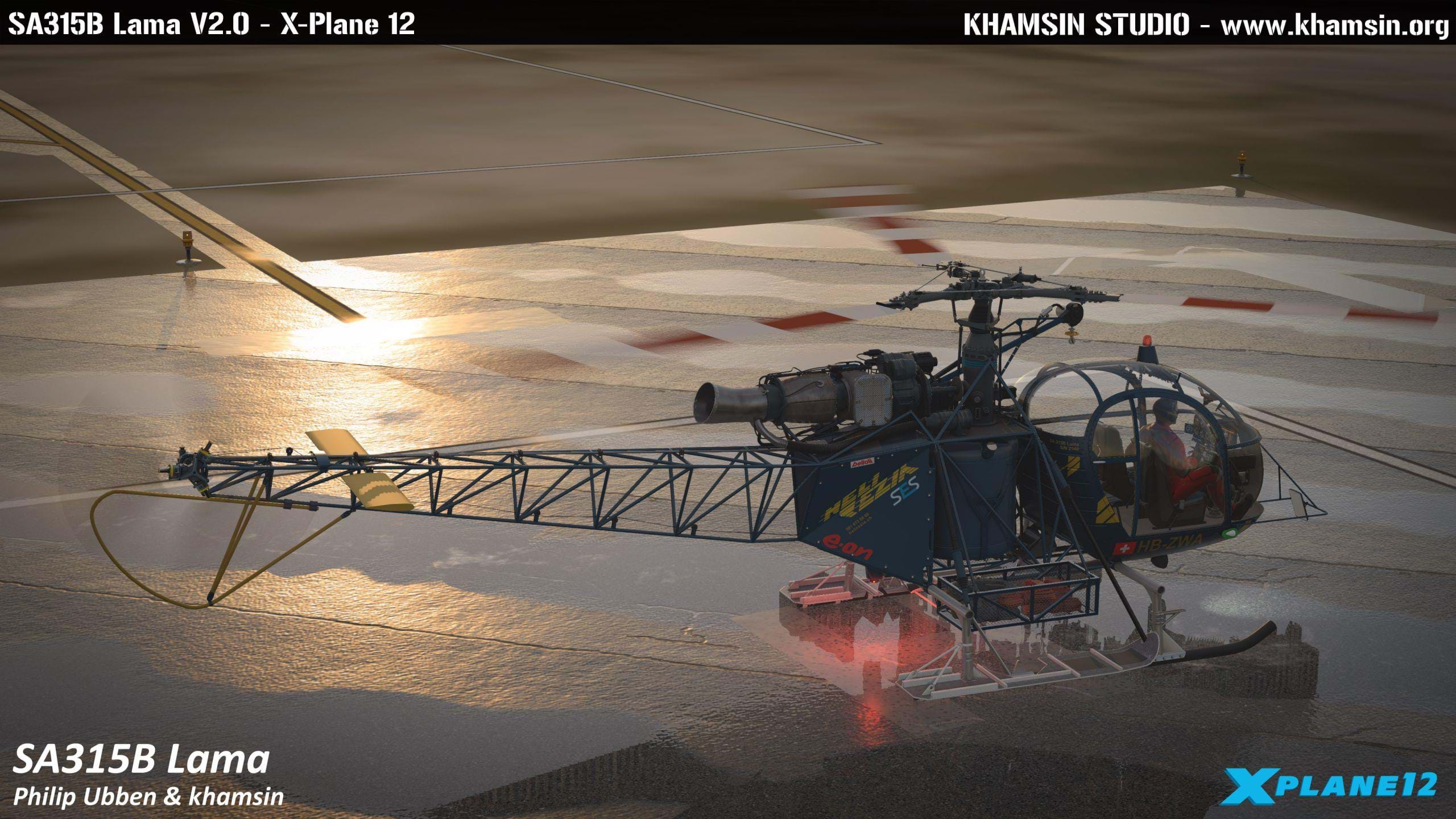Philip Ubben/Khamsin Studios SA-315 Lama being updated for X-Plane 12