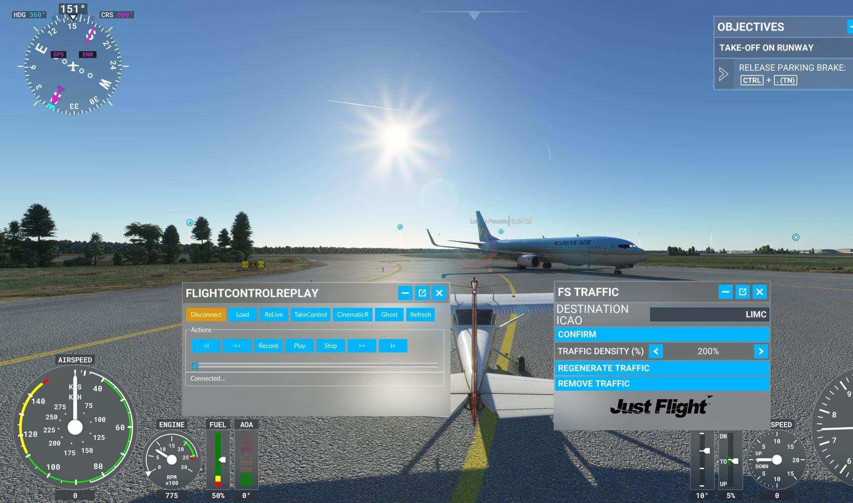 Flight Control Replay and Just Flight FS Traffic