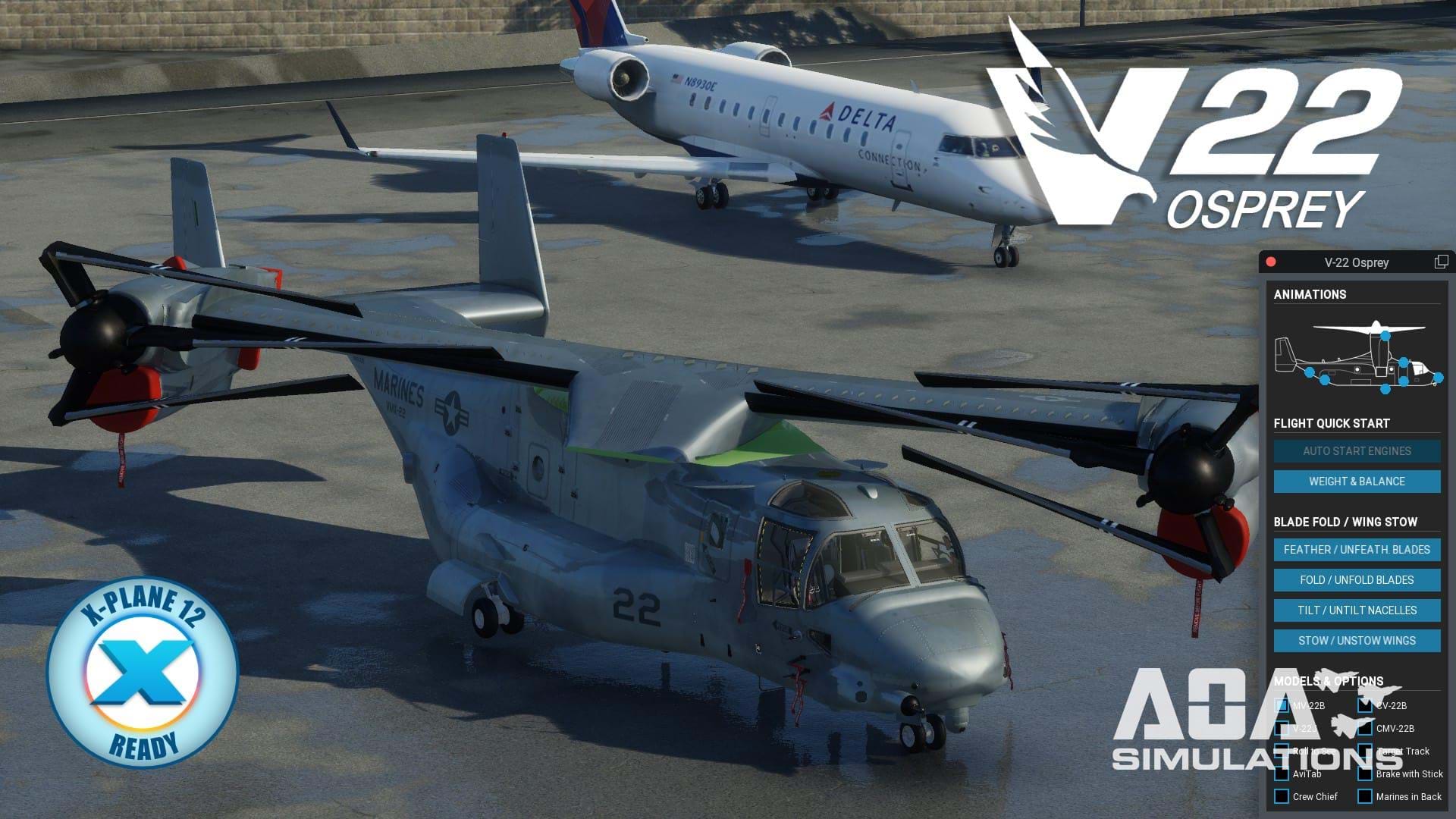 AOA Simulations V-22 Osprey for X-Plane 12